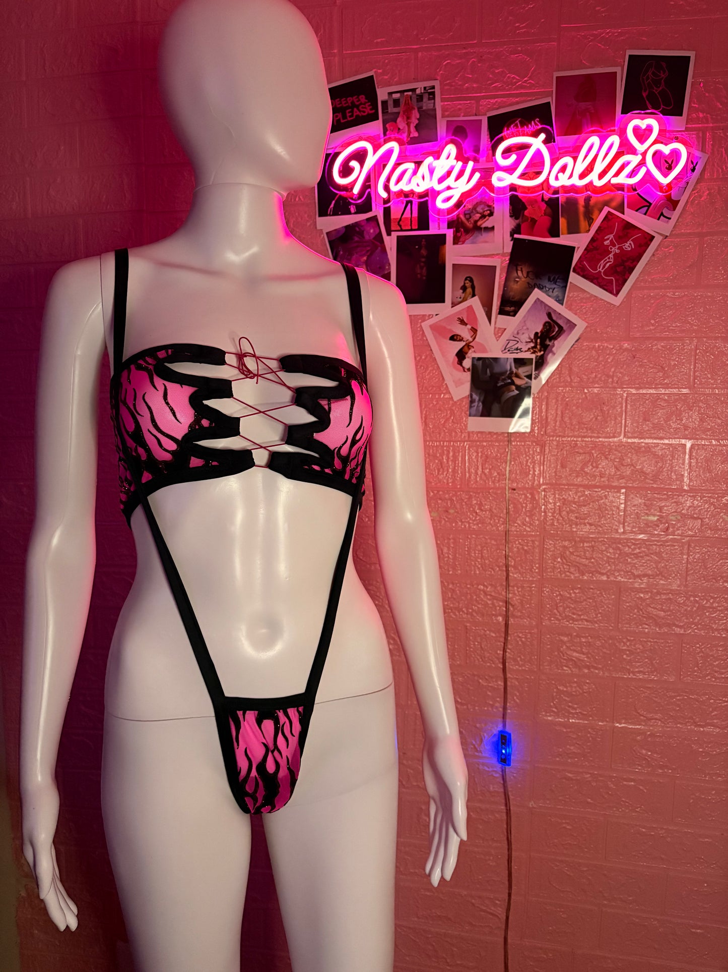 Glittery pink flame
